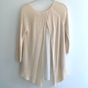 Anthropologie Knit Sweater with Sheer Back Panels